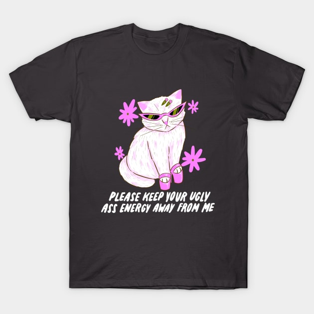 Ugly Energy Cat T-Shirt by SusDraws